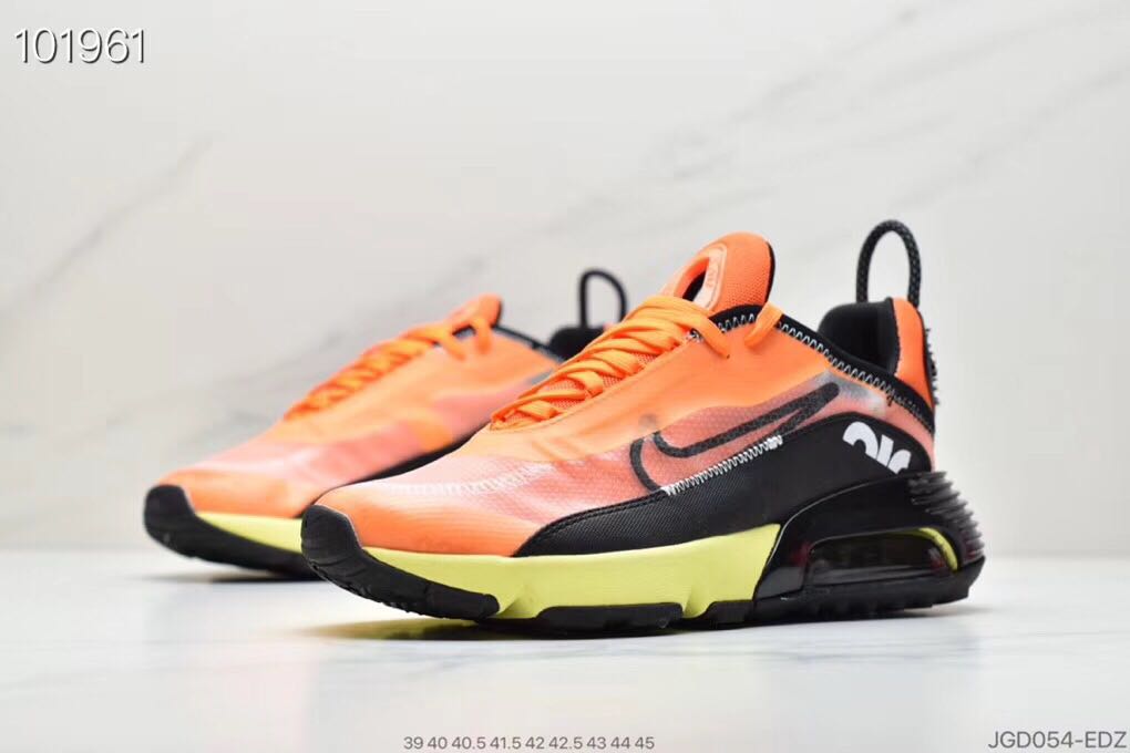 Men 2090 Nike Air Max Vapormax Orange Black Yellow Shoes